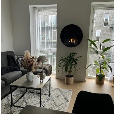 Delaware Black - Round Wall Mounted Biofireplace - Image 2